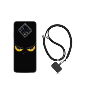 Infinix Zero 8 Kılıf Silikon Desen Boyun Askılı Black Eyes 1644
