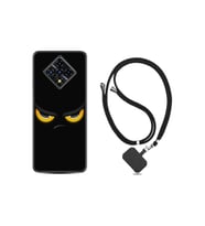 Infinix Zero 8 Kılıf Silikon Desen Boyun Askılı Black Eyes 1644