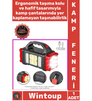 #Fener Taşınabilir Şarjlı Outdoor Aydınlatma COB 70 LED Güneş Enerjili 4 Modlu Şık Solar Kamp Feneri