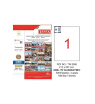 Tanex Lazer Etiket 210 x 297 mm 100 Yaprak A4 Lazer Yazıcı Etiketi