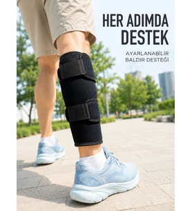 Alt Baldır Destekliği Çift Sabitleme Bantlı Ayarlanabilir Spor Baldırlığı