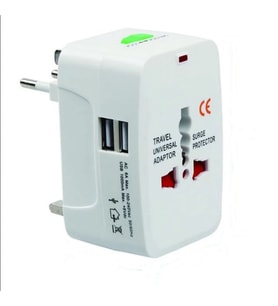 Seyahat FİŞİ Adaptörü Hepsi Bir arada Evrensel PRİZ-FİŞ çevirici  2 USB - universal travel adapter