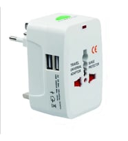 Seyahat FİŞİ Adaptörü Hepsi Bir arada Evrensel PRİZ-FİŞ çevirici  2 USB - universal travel adapter