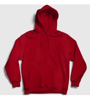 Presmono Unisex Kırmızı Düz Baskısız Kapüşonlu Sweatshirt 59081tt