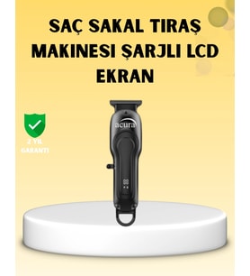 Profesyonel Tıraş Makinesi Lcd Ekranlı Turbo Mod Güçlü Motor