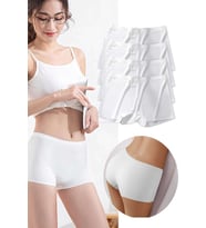 4 Adet Kadın Dikişsiz Görünmez İz Yapmaz Mini Şort Boxer Beyaz