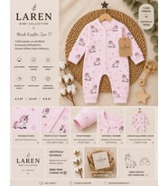 Laren Baby %100 Pamuk Unicorn Desenli Bebek Tulumu