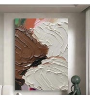 Tablolife Pastel Dalga 3D Yoğun Yağlı Boya Dokulu Tablo Çerçevesiz