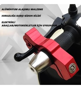 DailyTech Motosiklet Scooter Fren Kilidi Alüminyum Anahtarlı Güvenlik Kilidi Gidon