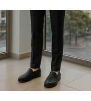 Growish GR0102 Hakiki Deri Ortopedik Poli Taban Küçük Büyük Numara Erkek Günlük Baba Ayakkabısı (Siyah)