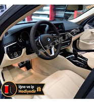 BMW Gran Turismo G32 Dikme Direksiyon Kılıfı Premium Komple Delikli Deri Siyah Dikiş 2017-2023