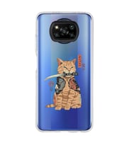Poco X3 PRO / X3 NFC Uyumlu Catana Kedi Tasarımlı Şeffaf Telefon Kılıfı