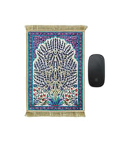 Bursa İpek Turkuaz Dekoratif Küçük Halı Mousepad