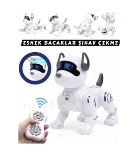 Robot Köpek Dans Eder Ninni Söyler Dokunmaya Duyarlı Kafa Sallama Müzikli Işıklı Havlamalı Yürüyen (Beyaz)