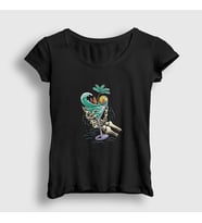 Presmono Kadın Siyah Summer Cocktail T-Shirt 290582tt