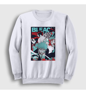 Presmono Unisex Beyaz Poster Anime Bleach Sweatshirt 128192tt (Beyaz)