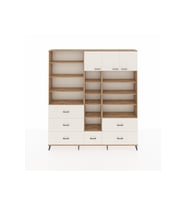 Arges Gardrop 17 Raflı 6 Çekmeceli 3 Kapaklı 220x30x243 Çam-Aytaşı