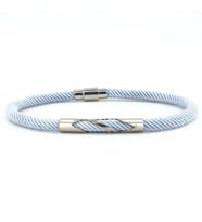 AÇIK GRİ ÖRGÜ İPLİ METAL ÇENTİK MIKNATISLI ERKEK BİLEKLİK M027R