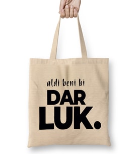 Aldi Beni Bi DarlukYeni Karadeniz Tasarım Bez Çanta Uzun Saplı