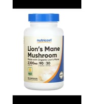 Nutricost Lion's Mane Mushroom Capsules 2100mg per Serving, 30 Servings, 90 Capsules. Usa 3733 (Renksiz)