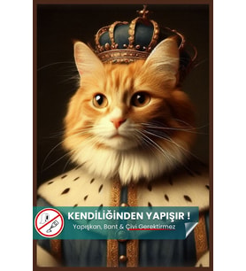 Kral Kedi Posteri, Kral Kedi Posteri, Yüksek Çözünürlüklü Akıllı Kağıt Poster, Yapay Zeka Tasarım