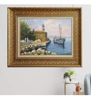 Gold Altın Kalın Çerçeveli Paspartulu Tablo vk1635