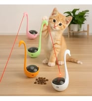 Kuğu Şeklinde Lazerli ve Mama Hazneli Kedi Oyuncağı