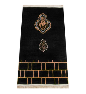 Kabe Desenli Ultra Plus Siyah Şönil Seccade 3 (Karışık)