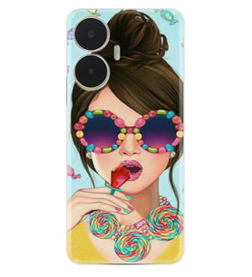 Realme C55 Kılıf Resimli Desenli Baskılı Silikon Sugar and Woman 1418