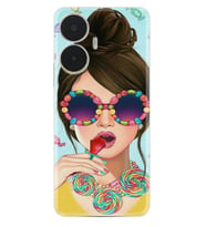 Realme C55 Kılıf Resimli Desenli Baskılı Silikon Sugar and Woman 1418