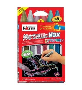 Fatih Mum Pastel Boya Wax Crayons Metalic Kısa 6 Renk Mum Pastel Boya (Karışık)