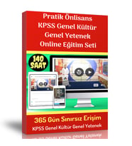 Pratik Önlisans KPSS Genel Kültür Genel Yetenek Online Eğitim Seti