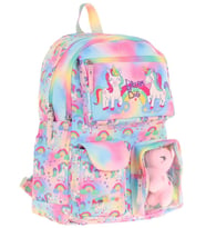 Kaukko Kız Çocuk Peluş Unicornlu İlkokul Okul Sırt Çantası - Pembe - L5243
