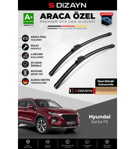 S-Dizayn Hyundai Santa FE Ön Cam Silecek Seti 2018-2023 Premium Araca Özel 65-40 Cm A+ Kalite