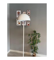 Beyaz Lambader Modern Dekoratif Metal Oturma Odası Çalışma Odası Zemin Lambası 170 Cm Kablo