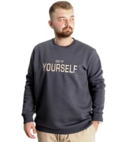 Mode XL Büyük Beden Erkek Sweat BisYaka Do İt Yourself 23168 Fume