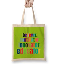 Teacher Gift-Learning Inspire-Science Student School- Inspirational KIDS WOMEN Men Bez Çanta Uzun Saplı