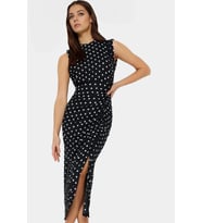Kadın Maxi Elbise Puantiyeli Desenli Bodycon Kalıp Rahat Kesim Günlük Stil Kaliteli Malzeme
