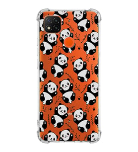 Xiaomi Redmi 9C Köşe Korumalı Antişok Kapak Panda Tasarımlı Şeffaf Silikon Kılıf