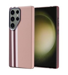 Lexroo Galaxy S25 Ultra Kılıf M-safe Şarj Özellikli Karbon Fiber Görünümlü Nekst Kılıf - Gold