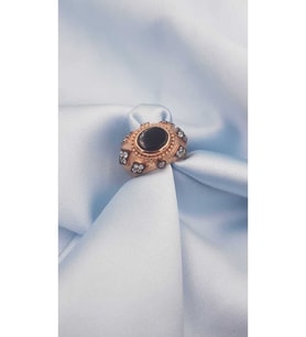 Gümüş Yüzük - Oniks Taş Detaylı Vintage Tasarım 925 Gümüş Sevgiliye,anneye,eşe,arkadaşa Hediye Yüzük