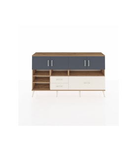 Arges Konsol 8 Raflı 3 Çekmeceli 4 Kapaklı 176x30x99 Çam-Antrasit/Aytaşı