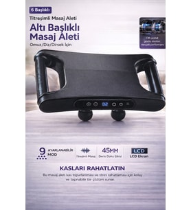 Masaj Tabancası 6 Başlıklı Ayarlanabilir Hızlı Type-C Şarjlı 1500 mAh Güçlü Kas Rahatlatıcı