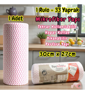 Technow Softtex 33 Yaprak Kopar Kullan Rulo Hassas Temizlik Bezi 27x30cm 1 Adet