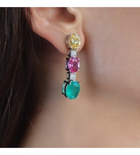Swarovski Cubic Taşlı Gümüş Küpe