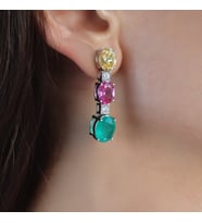 Swarovski Cubic Taşlı Gümüş Küpe