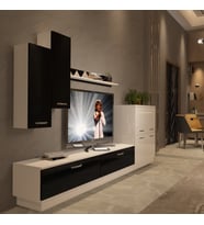Decoraktiv Eko 6B Slm Std Tv Ünitesi Tv Sehpası - Beyaz Siyah (Siyah - Beyaz)