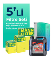 MANN Fiat Egea 1.3 Dizel Filtre Bakım Seti Liqui Moly Motor Yağlı (2019-2023) 5 Li