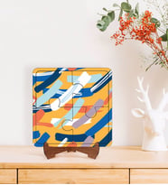 BK Gift Modern Art Tasarımlı Ahşap Standlı Puzzle Çerçeve-7
