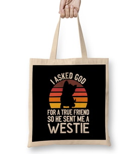 True Friend Westie West Highland Terrier Dog Fan Puppy Owner Bez Çanta Uzun Saplı